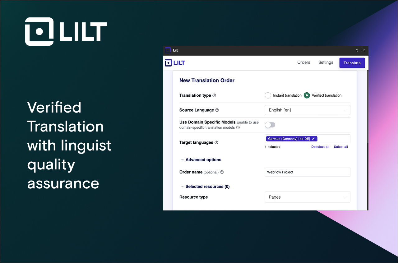 Verified Translation with linguist quality assurance