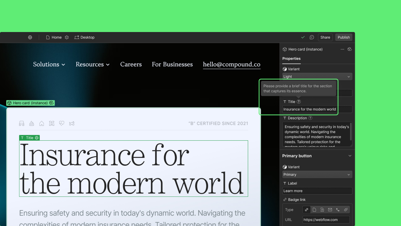 Custom tooltips for component props