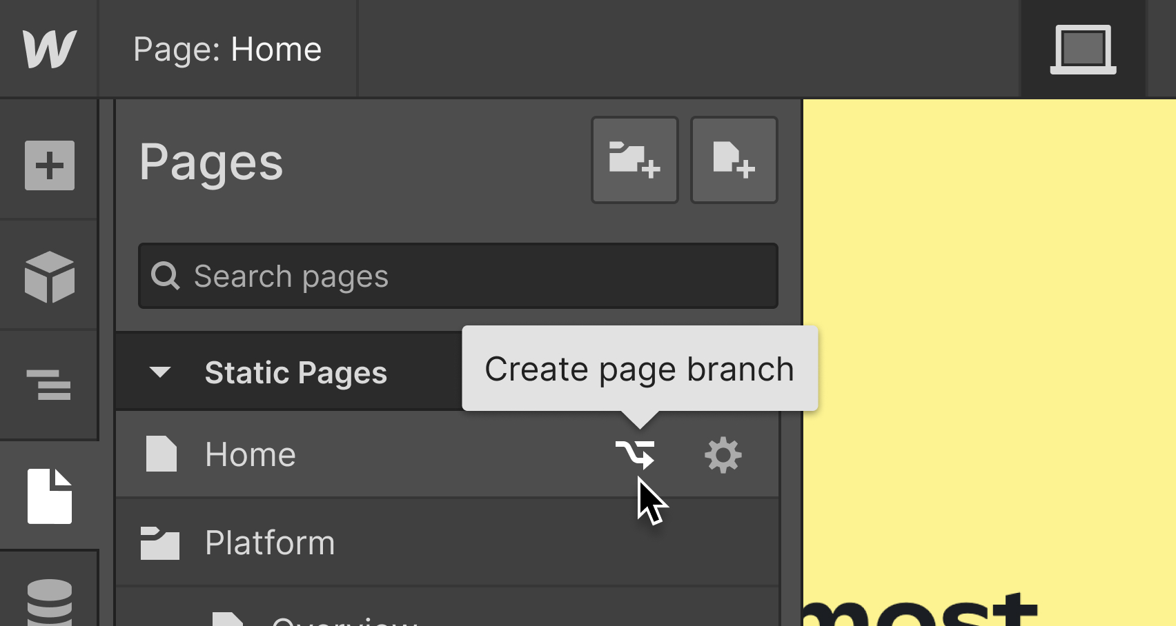 Build on page branches with existing classes and components, or create new classes.