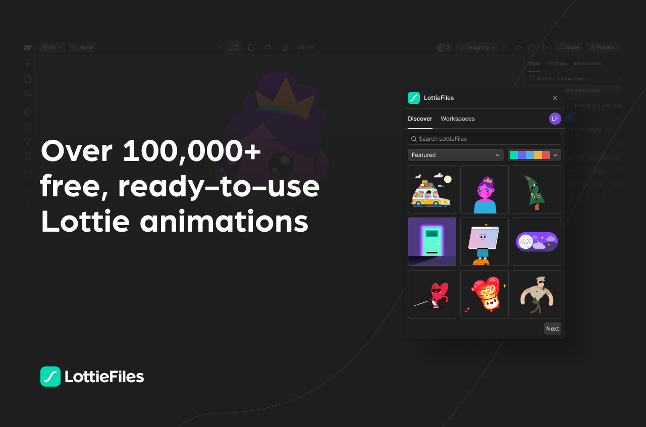 Over 100,000+ free, ready-to-use Lottie animations
