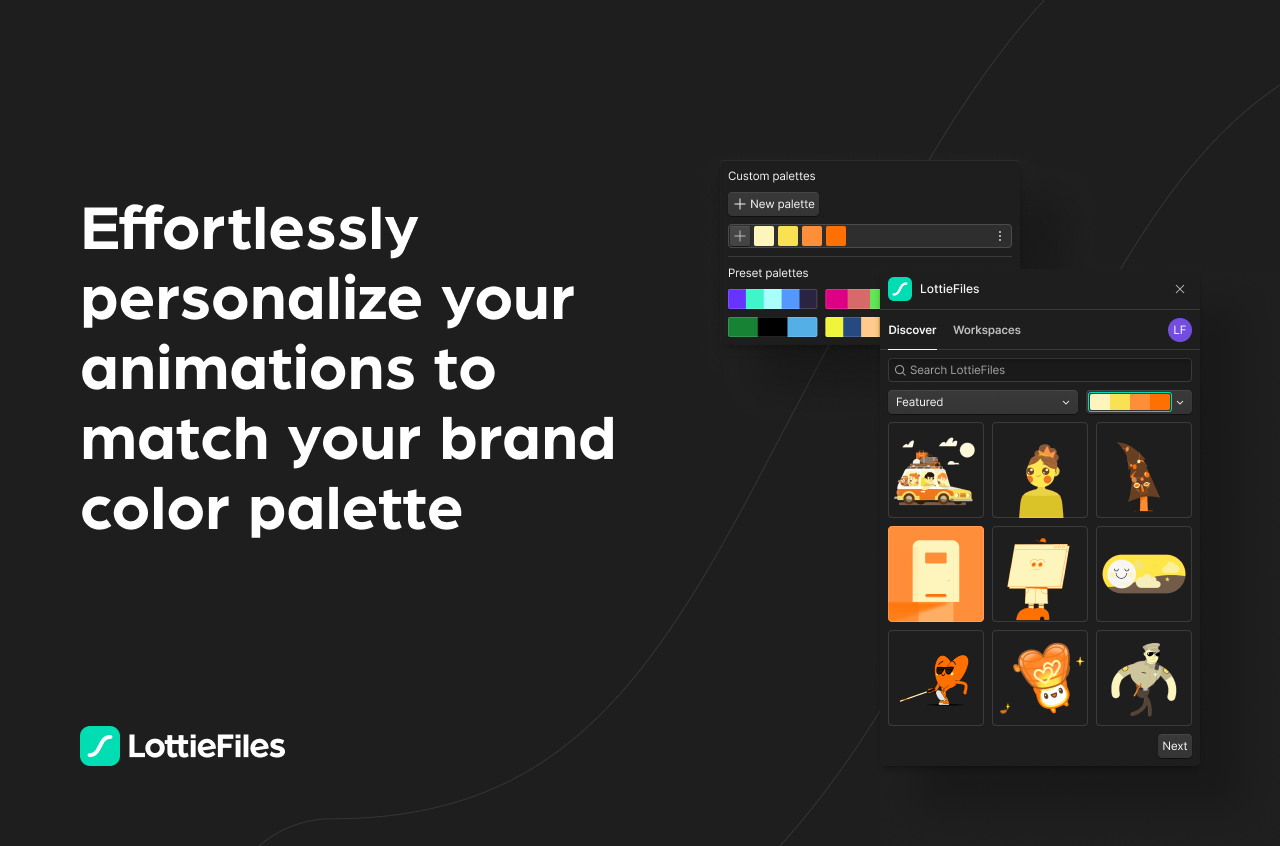Effortlessly personalize your animations to match your brand color palette