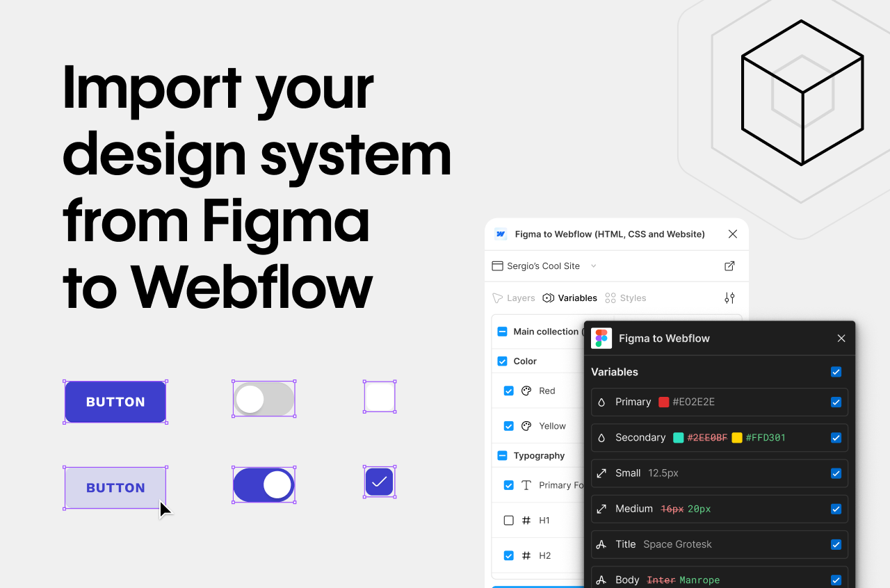 Import your design system from Figma to Webflow