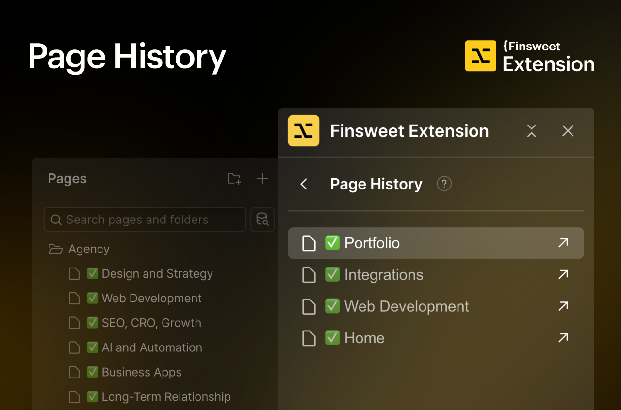 Page History for Webflow