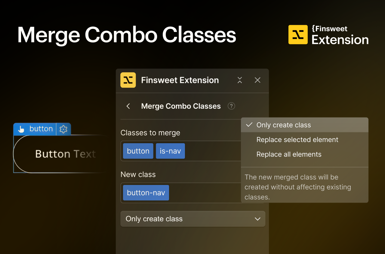 Merge Combo classes for Webflow